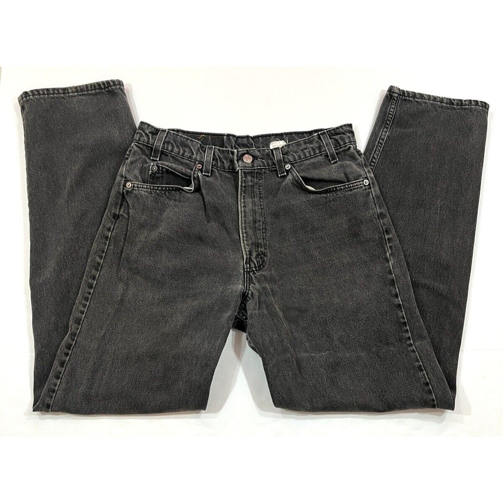 Vintage 90s Levis 550 Jeans Mens Black Relaxed Fit Tapered Leg Made in USA 33x32